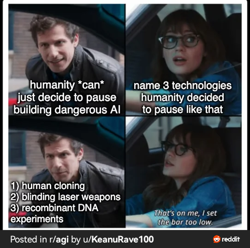 cartoon about pausing AI