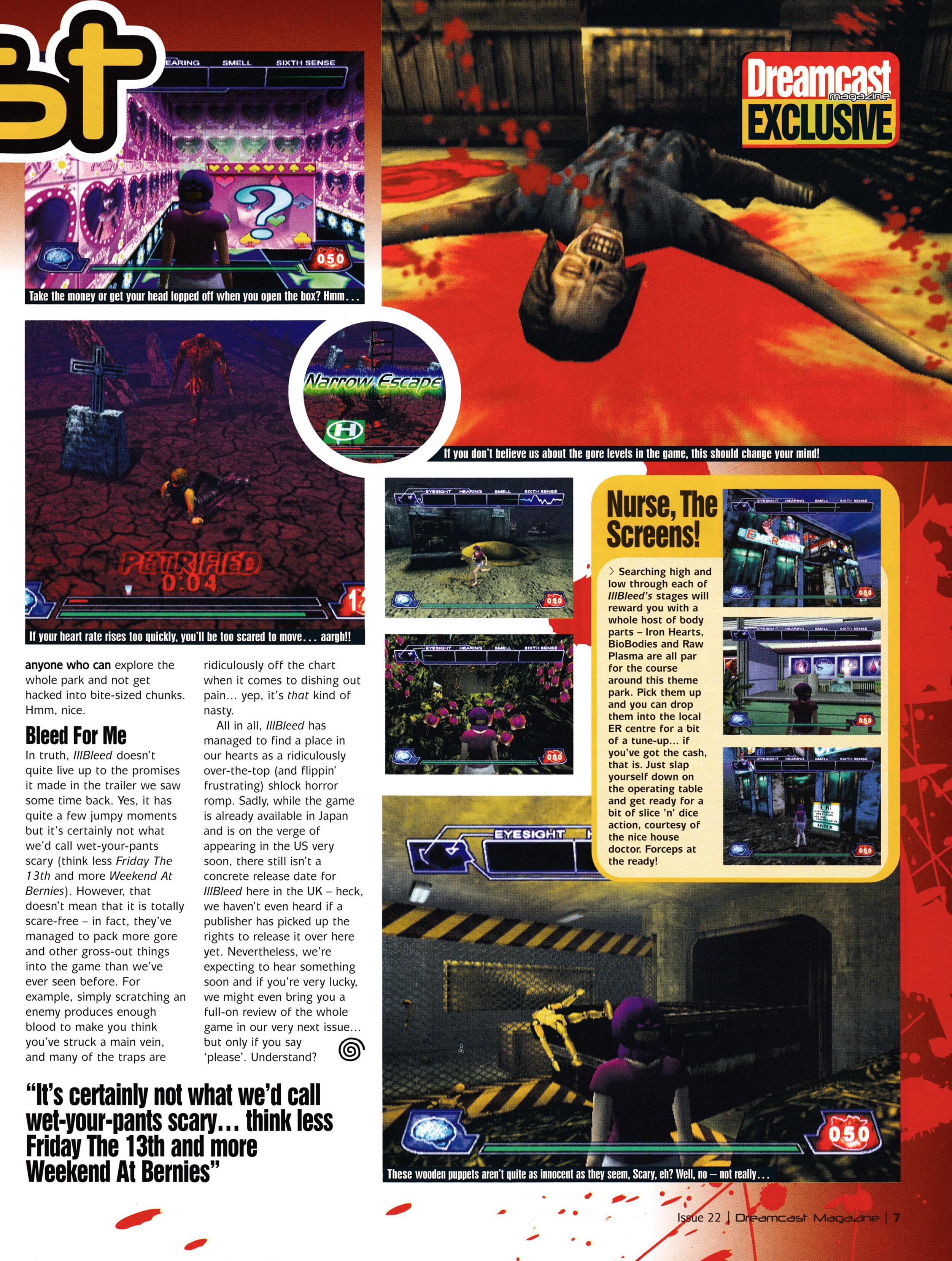 Preview for Illbleed on Dreamcast from Dreamcast Magazine 22 - May 2001 (UK)
